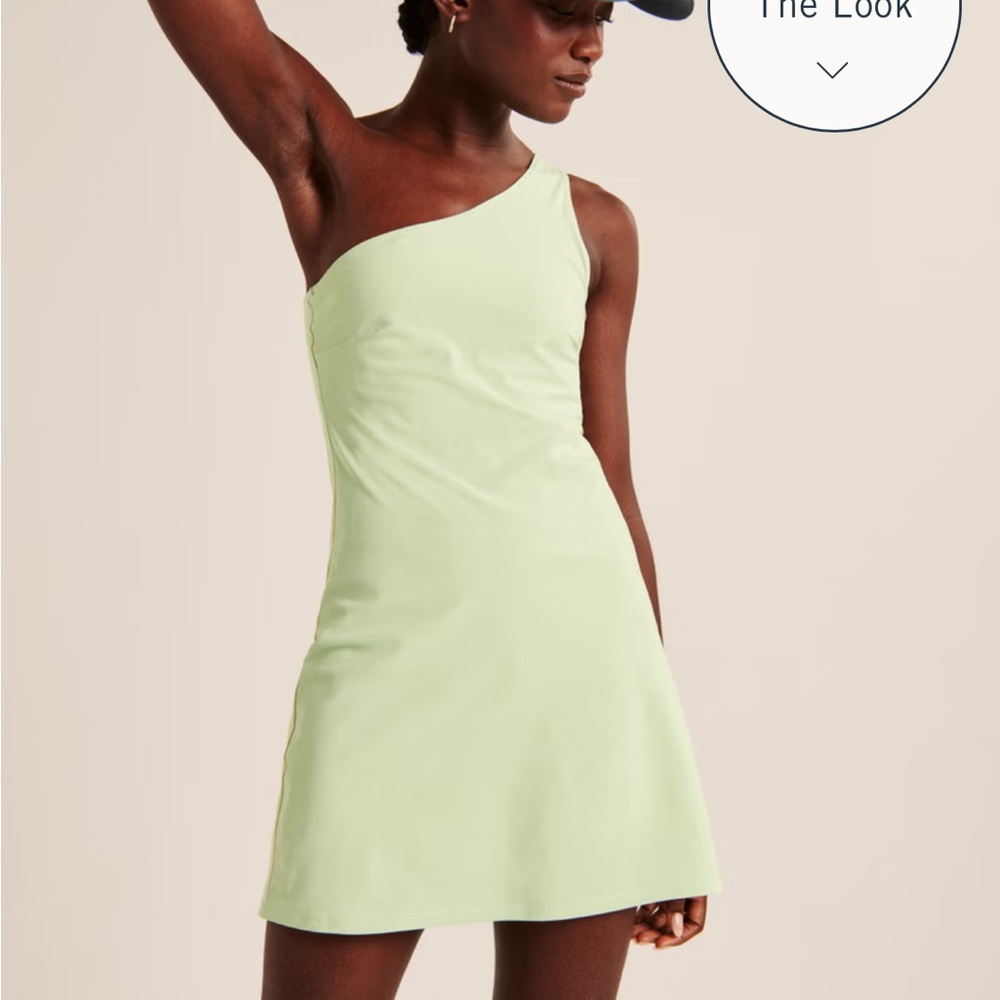 Abercrombie & Fitch One-Shoulder Traveler Mini Dress in blue size Large Tall